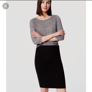 LOFT pull-on black pencil skirt